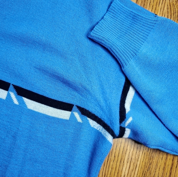 Serac 100% wool sweater, ½ zipper, pullover Men's Turtleneck Winter Blue sz XL. - Picture 14 of 14